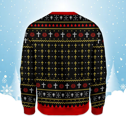 Additional back view of the ugly christmas sweater