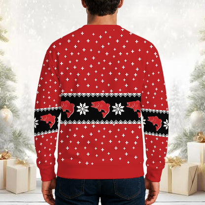 Person wearing the holiday ugly sweater