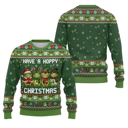 Back view of the green holiday ugly sweater
