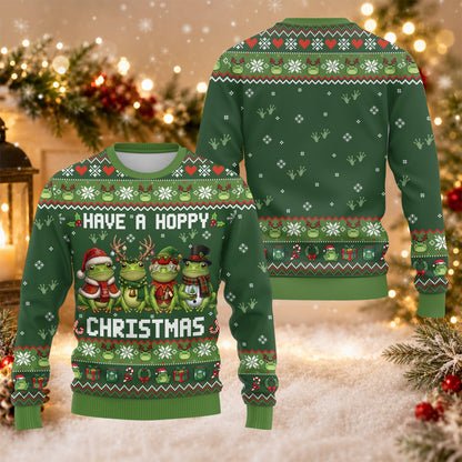 Another front view of the green ugly Christmas sweater