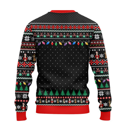 Back view of the Merry Dickmas funny ugly sweater