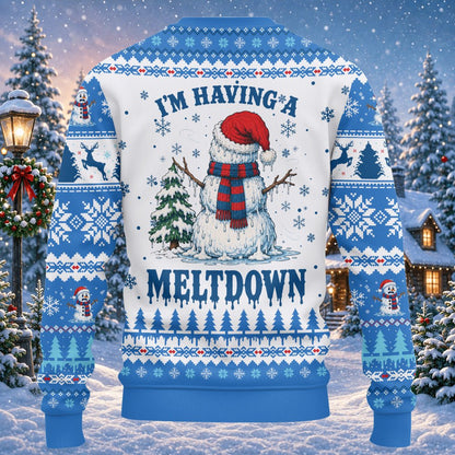 Full pattern of the melting snowman ugly sweater, view 9