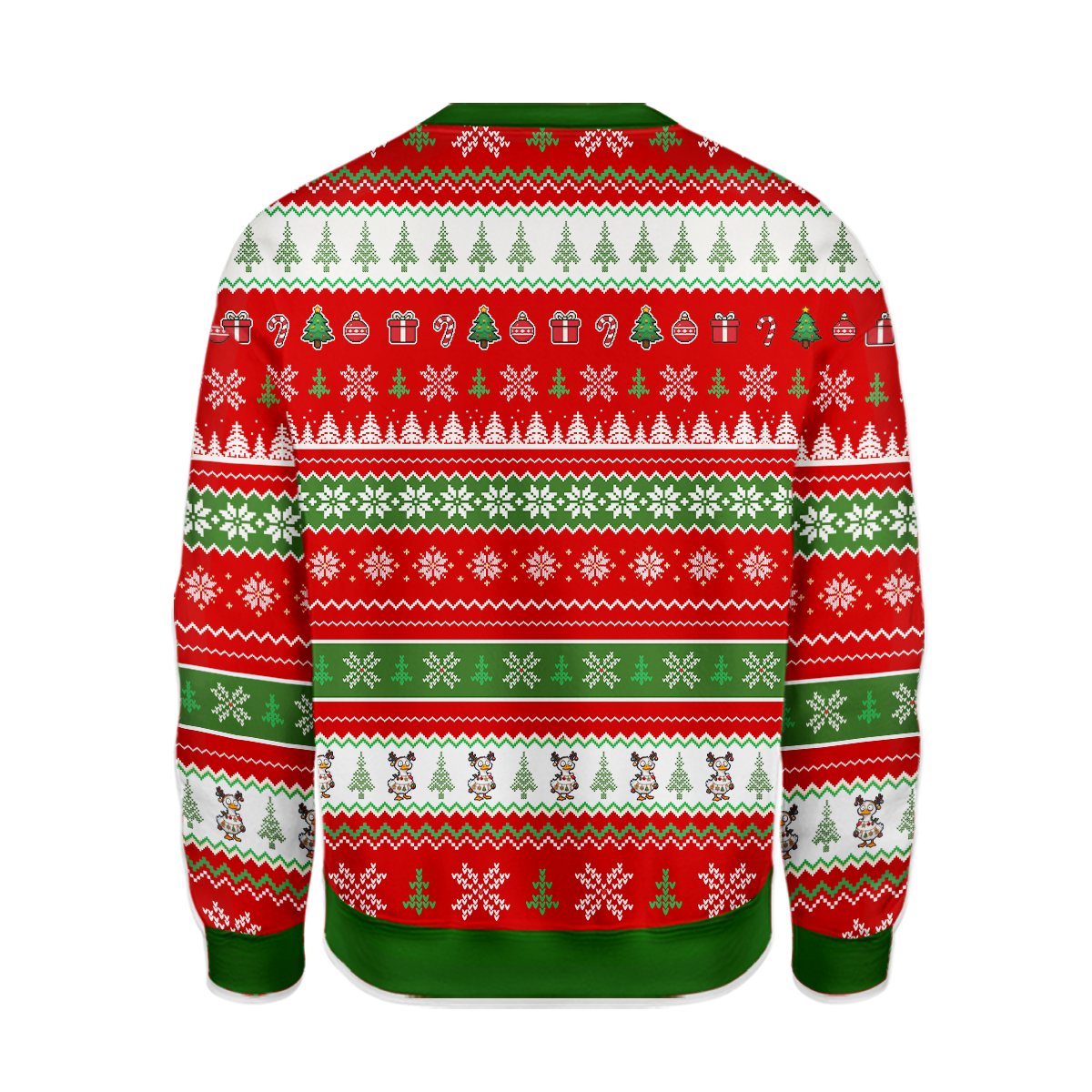 Another back view of the funny Christmas ugly sweater