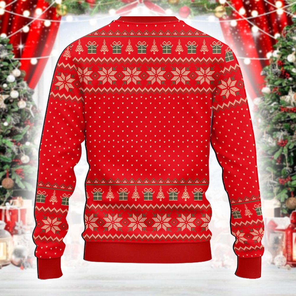 Full back view of the holiday ugly sweater