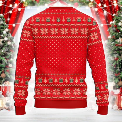 Full back view of the holiday ugly sweater