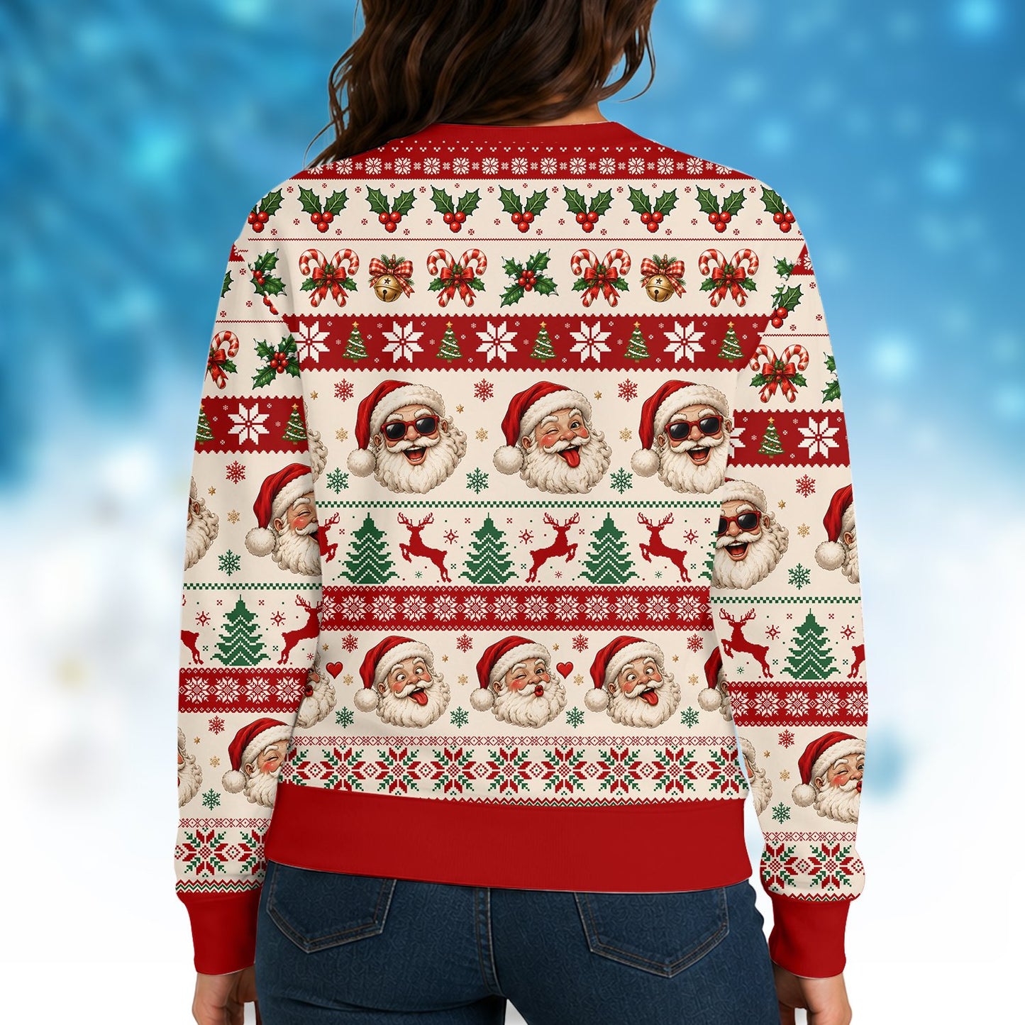 Alternative back view of the adult ugly sweater