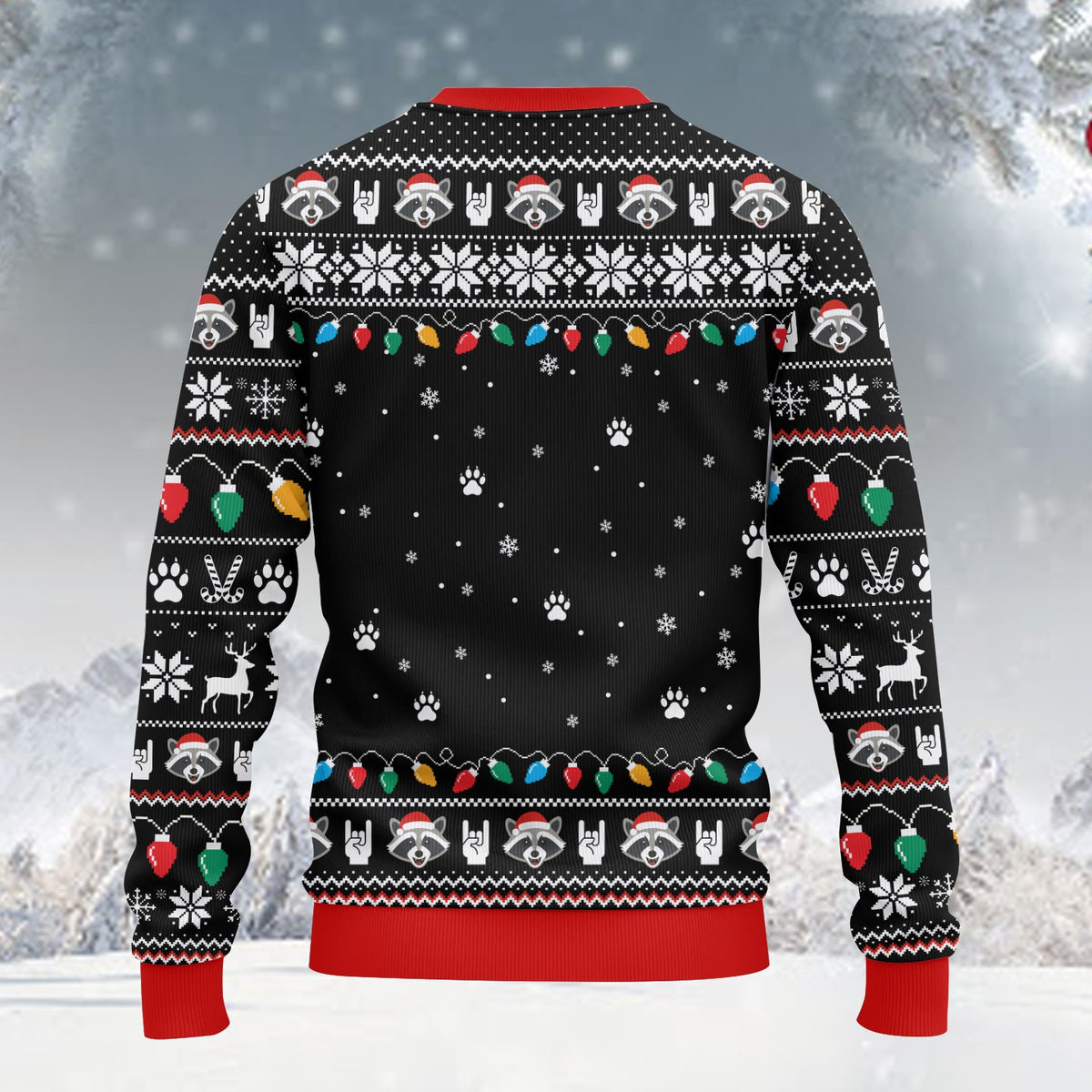 Alternative back view of the holiday ugly sweater