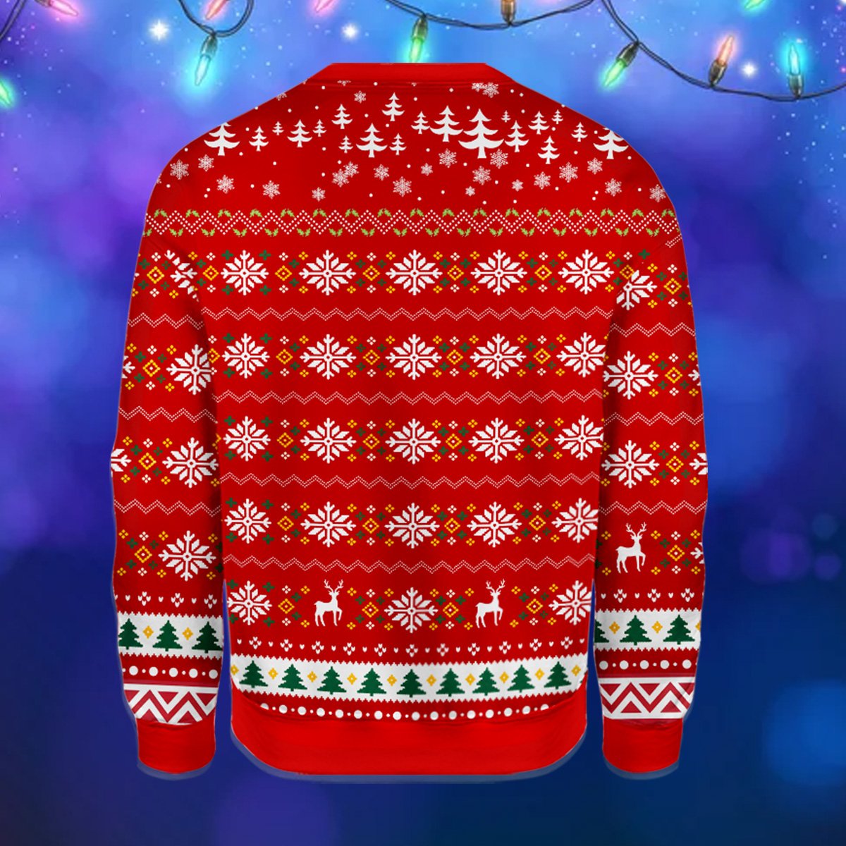Multicolor funny donkey ugly sweater front view variant