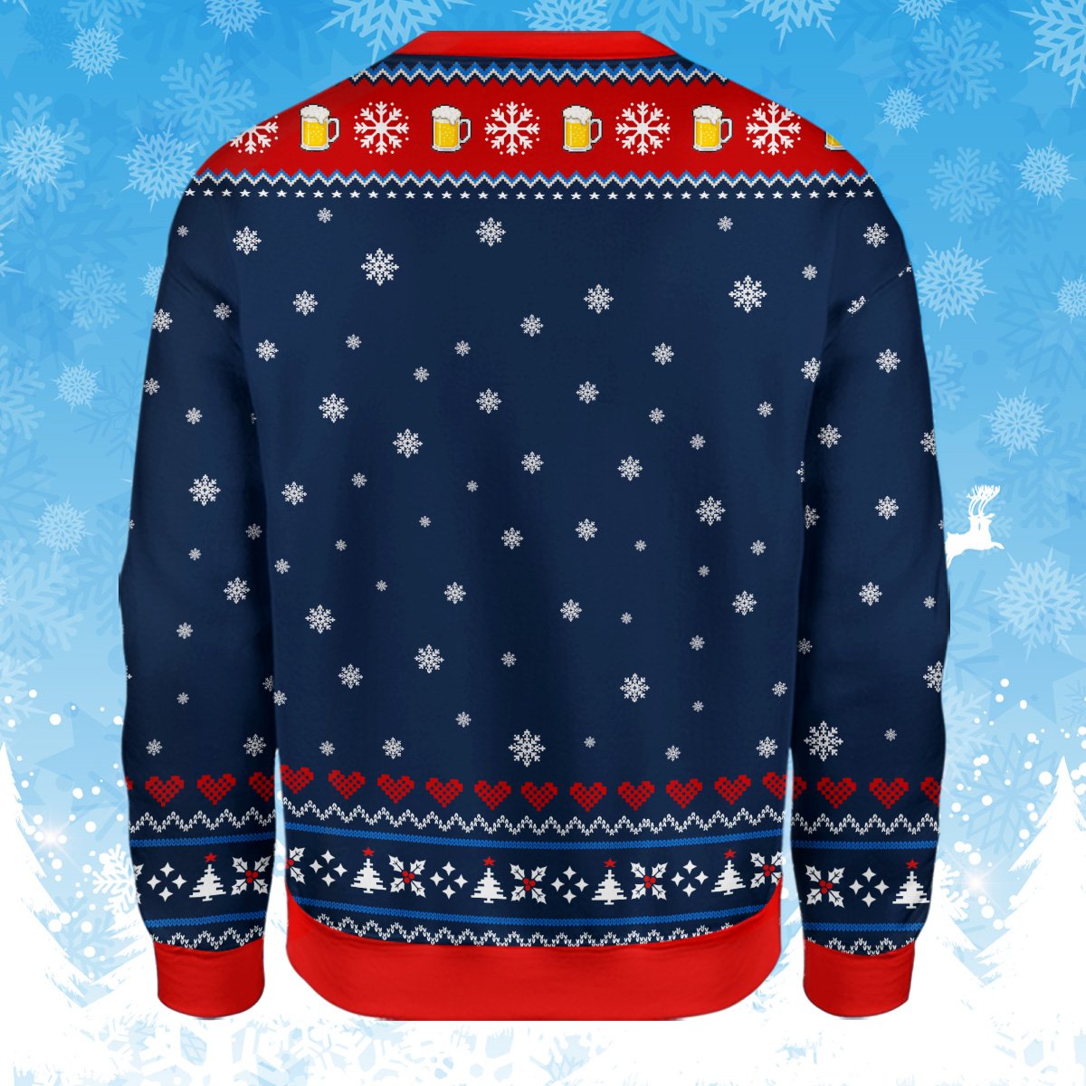 Merry drunk I'm christmas sweater adult back view 3