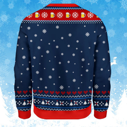 Merry drunk I'm christmas sweater adult back view 3