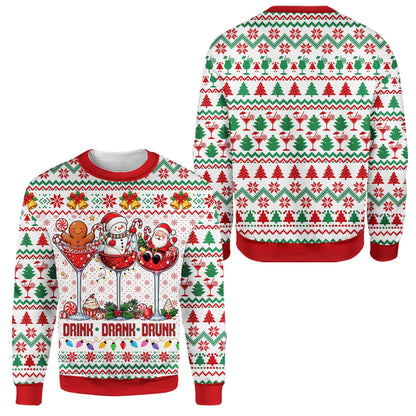 Detail front view of holiday cocktail ugly sweater