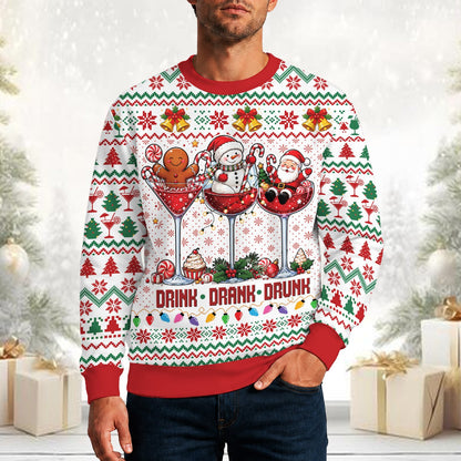 Lifestyle view of person wearing drink drank drunk ugly sweater