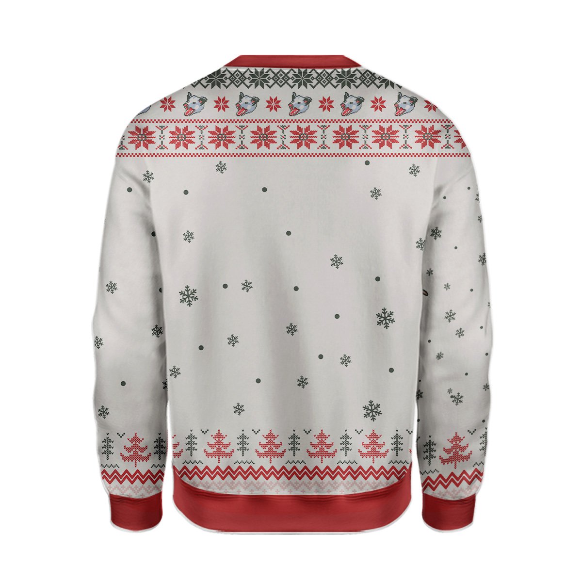 Close up of the opossum design on the funny ugly sweater