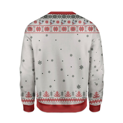 Close up of the opossum design on the funny ugly sweater