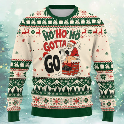 Alternate front view of the funny santa ugly sweater
