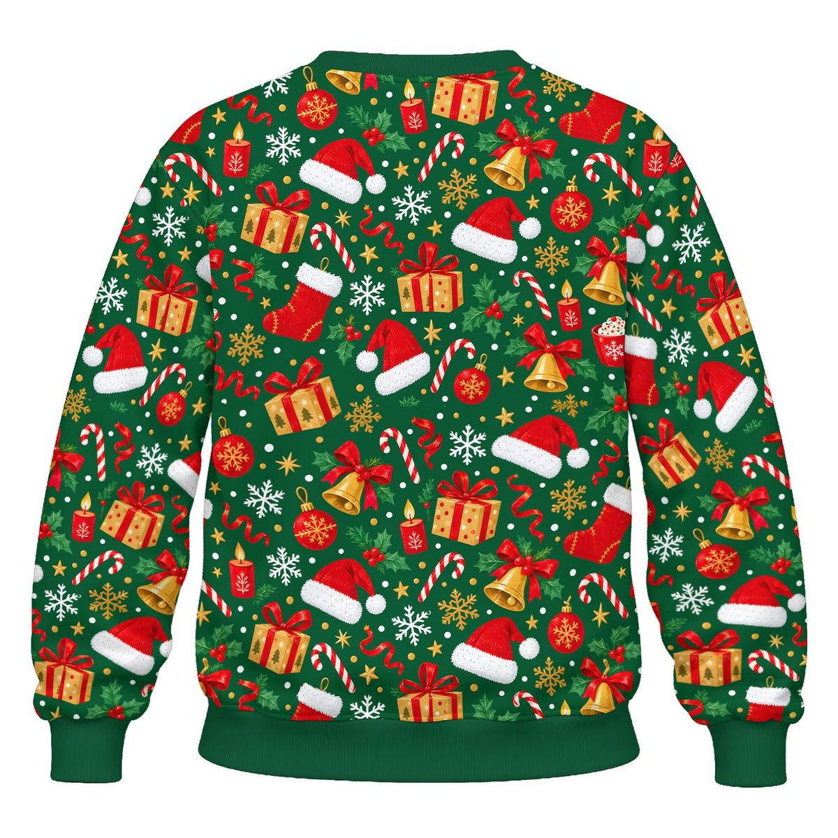 Another front view of the funny faux open Santa suit sweater
