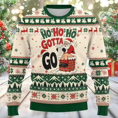 Front of the funny santa ugly sweater