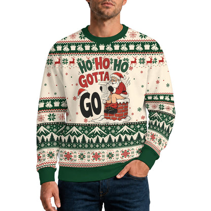 Third lifestyle view showing the funny ugly christmas sweater
