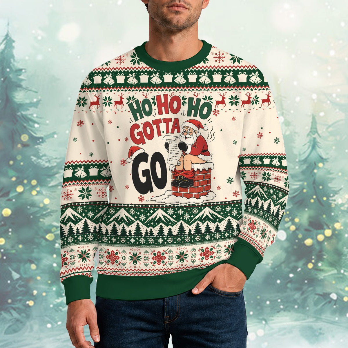 Fourth lifestyle view of the santa ugly sweater