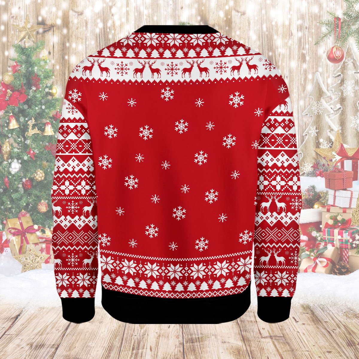 Lifestyle view 2 of funny santa ugly christmas sweater