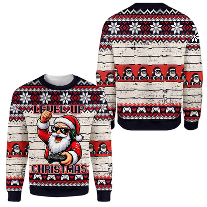 Alternate view of the ugly holiday sweater men design details