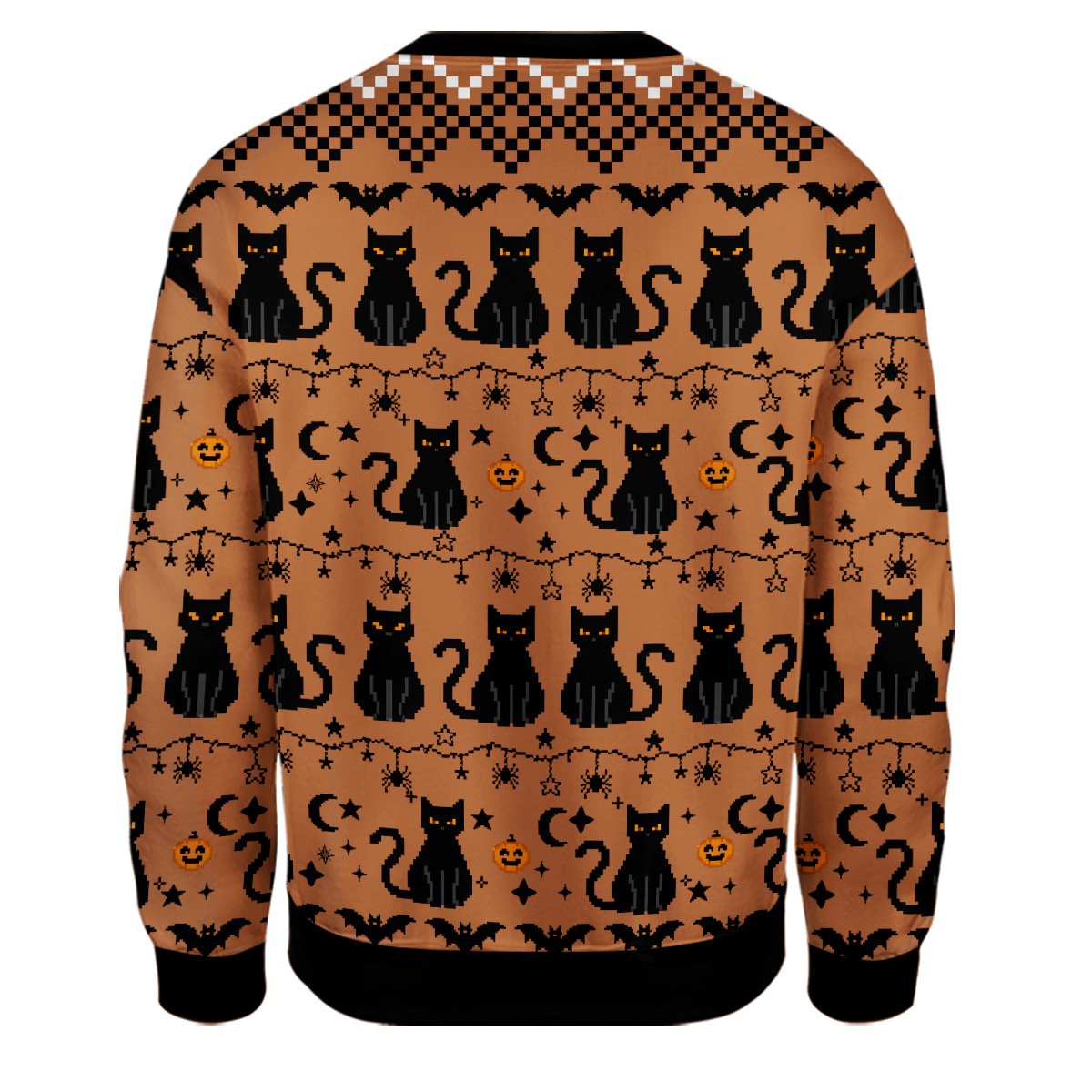 Full back view of Halloween ugly sweater