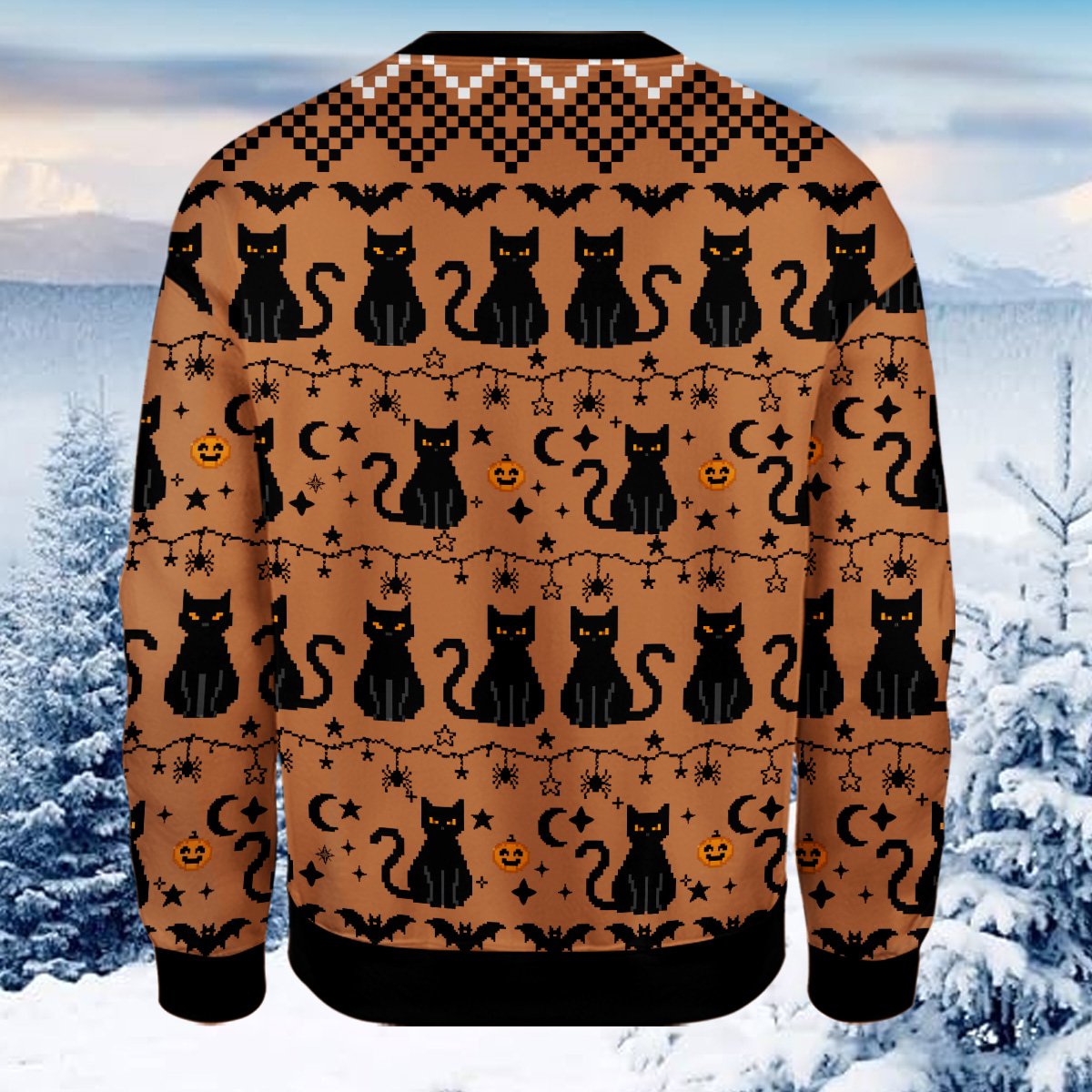 Halloween ugly sweater, back view
