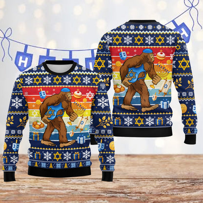 Hanukkah ugly sweater back view 4
