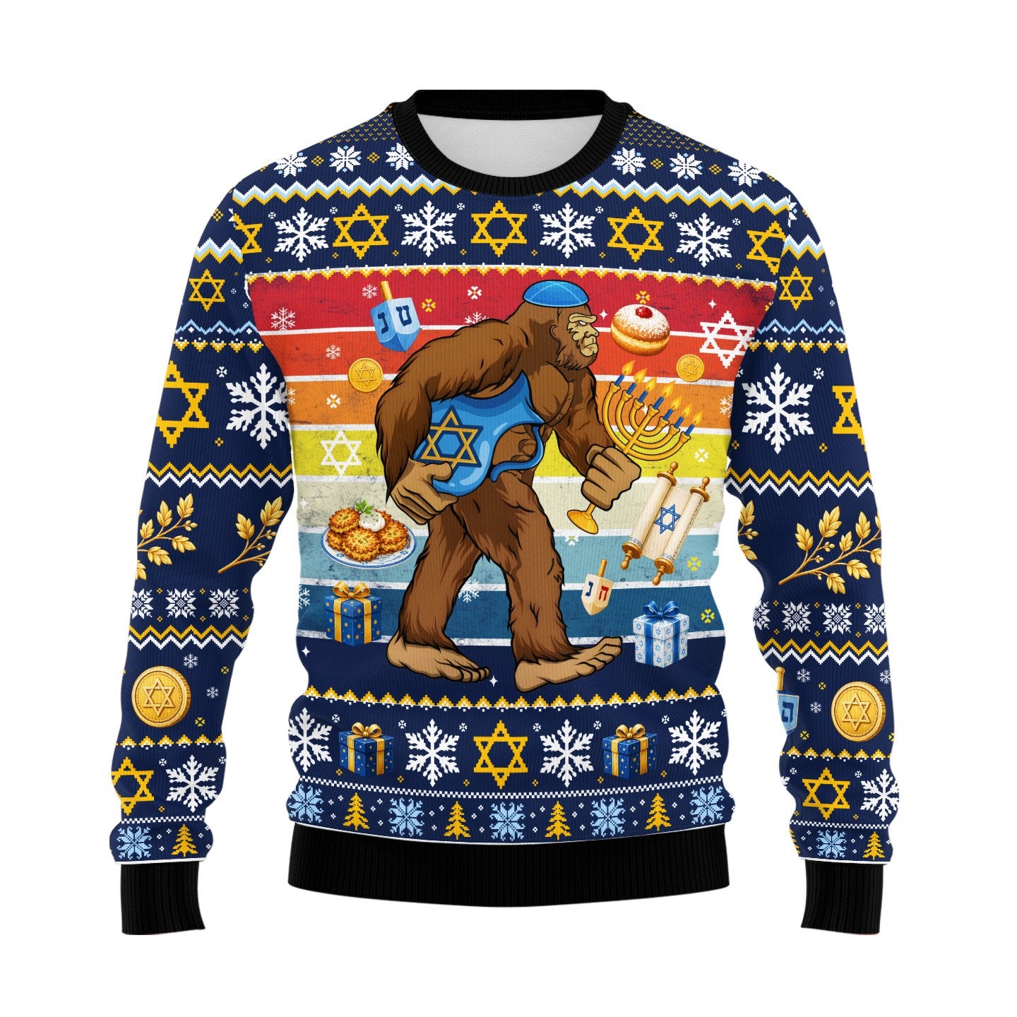 Ugly hanukkah sweater front view 3