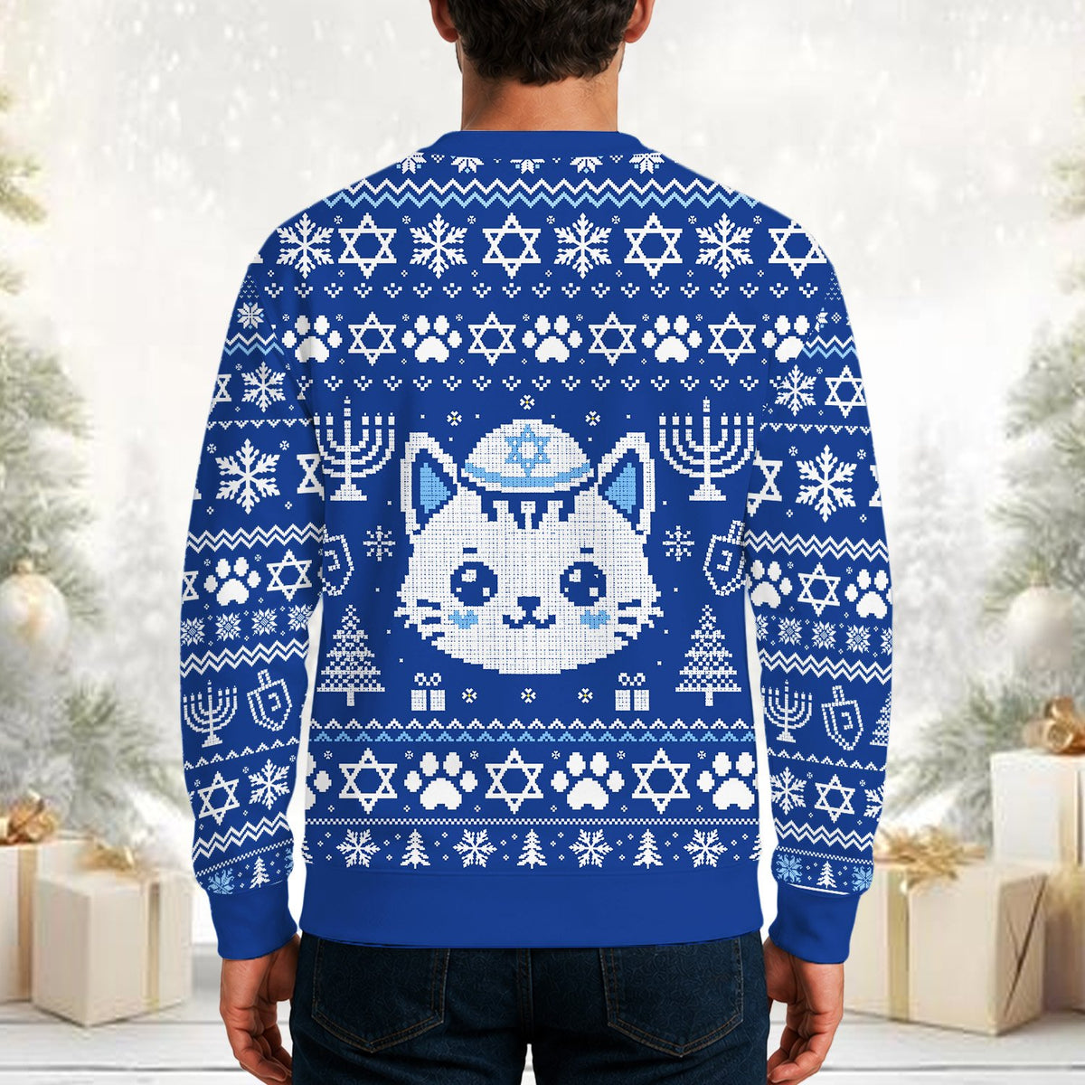 Additional front view of the hanukkah ugly sweater