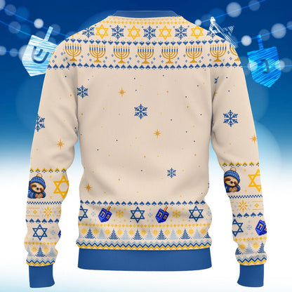 Alternative back view of the Hanukkah ugly sweater