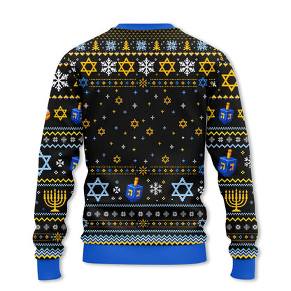 Additional back view of the winter holiday sweater
