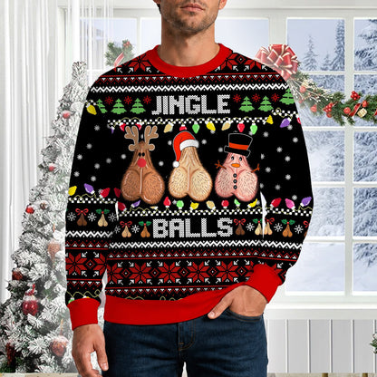 Fifth lifestyle view highlighting the festive holiday ugly sweater