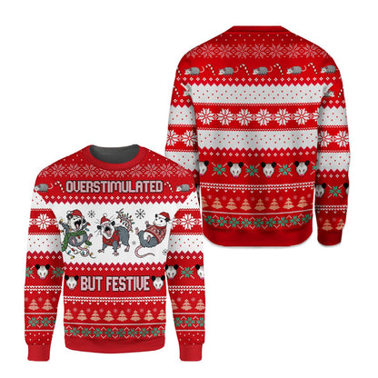 Additional front view of the adult humor ugly sweater.