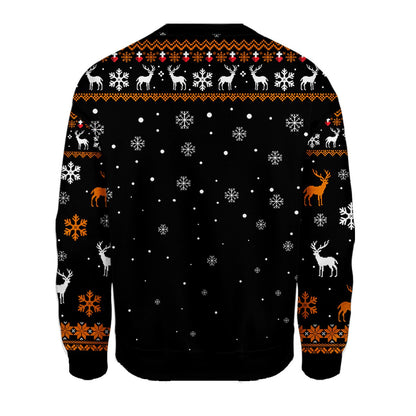 Close up back view of the holiday pattern on black background