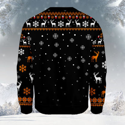 Flat back view of the christmas ugly sweater