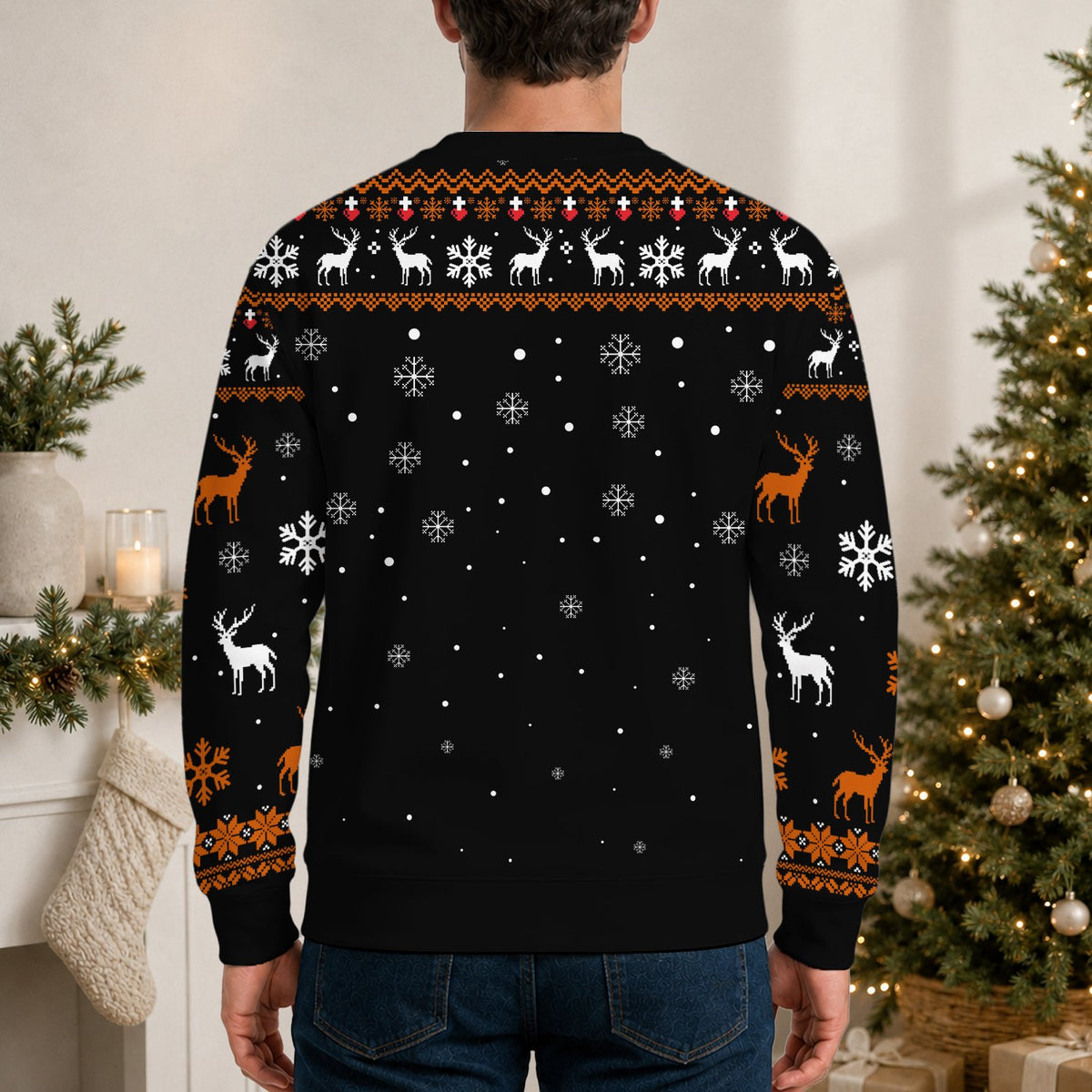 Another lifestyle view showing the humorous holiday design
