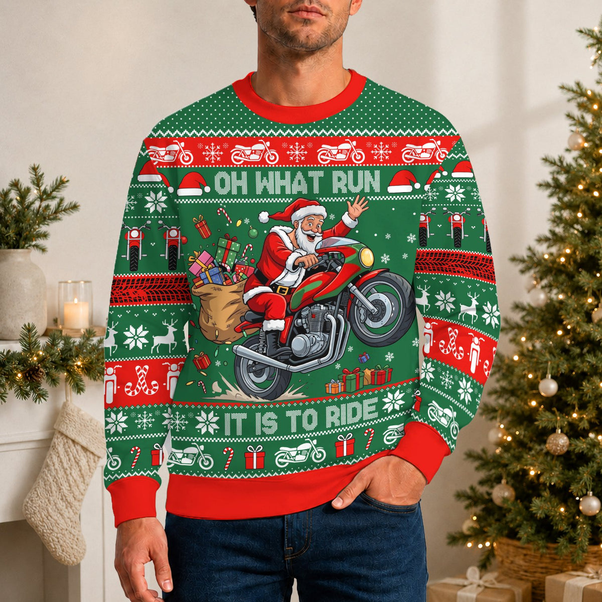 Second lifestyle view showing the holiday ugly sweater