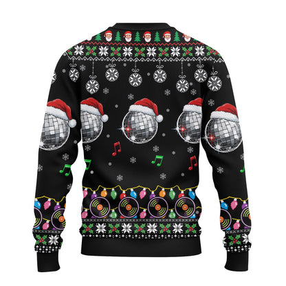 Back view of the black ugly christmas sweater