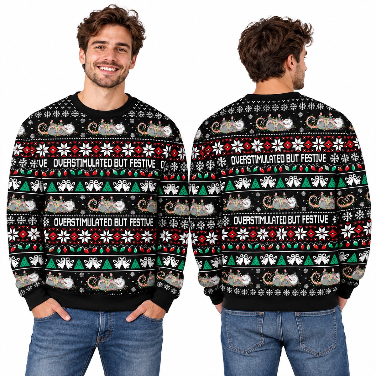 Full front view of the funny ugly sweater