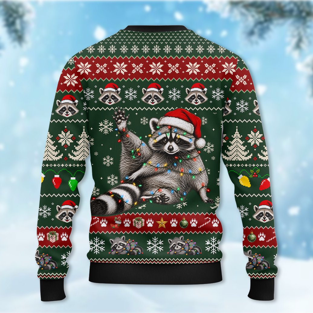 Back view of the green holiday ugly sweater