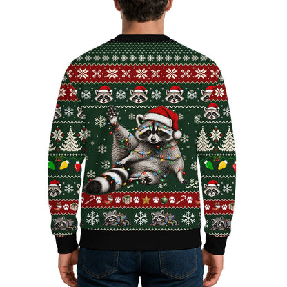 Another multicolor back view of the ugly sweater