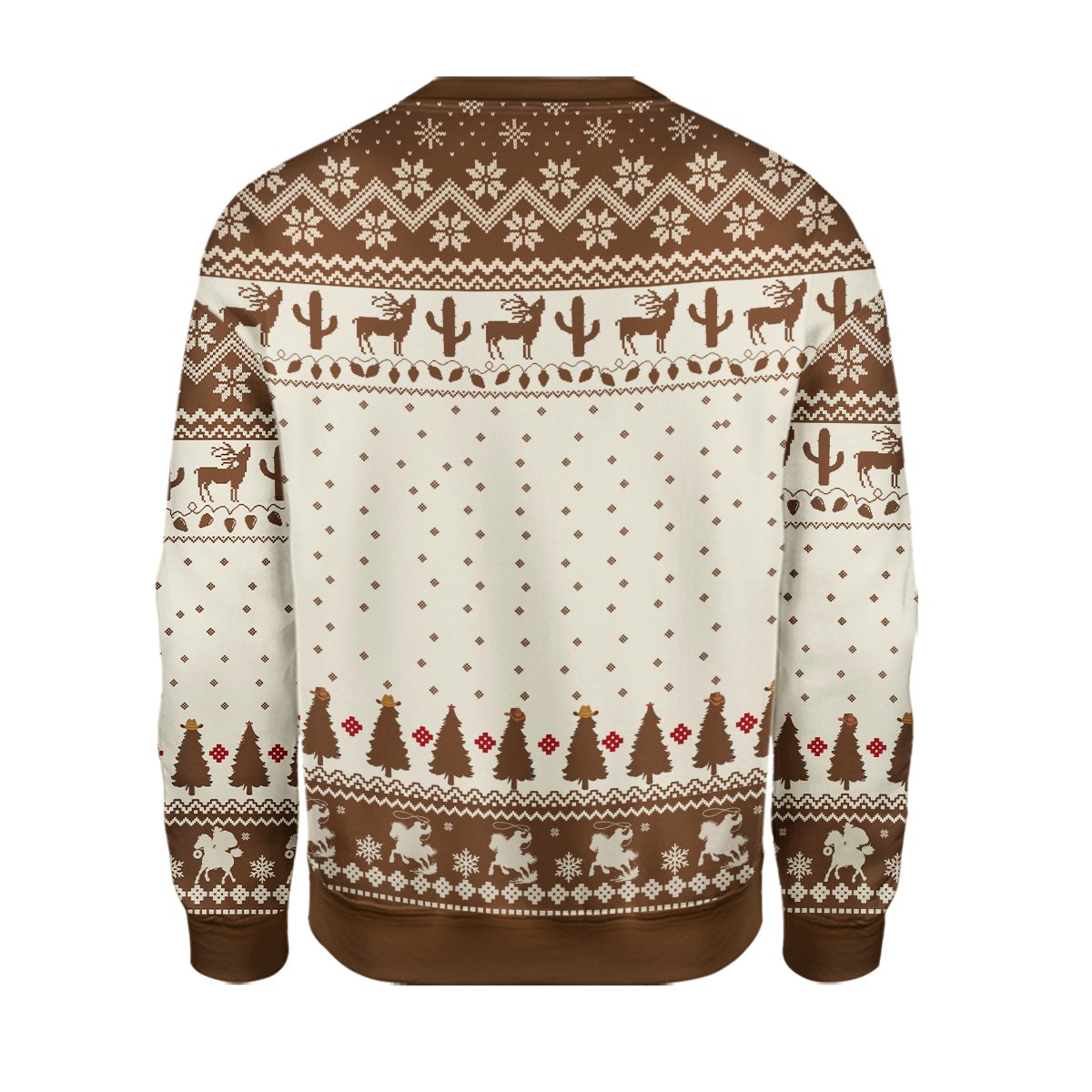 Detail of the back of the holiday ugly sweater