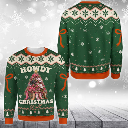 Close up front view of the holiday ugly sweater with fair isle pattern