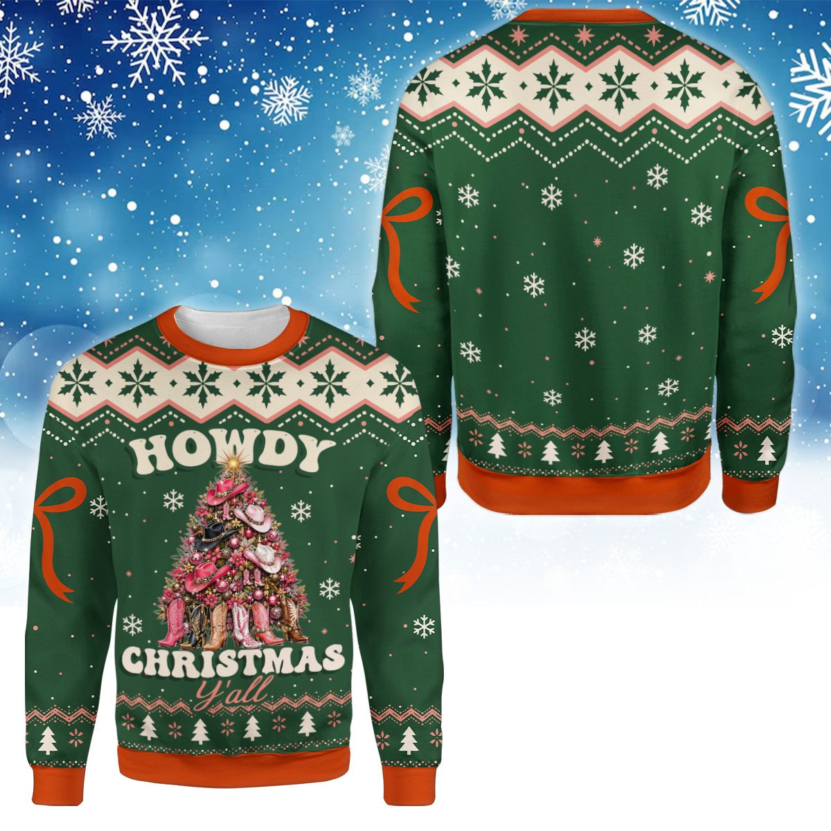 Another front view of the western ugly christmas sweater
