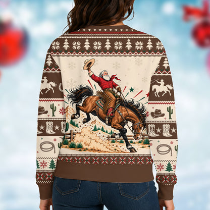 Alternative back view of the western ugly sweater