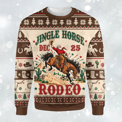 Close-up front view of the western holiday sweater
