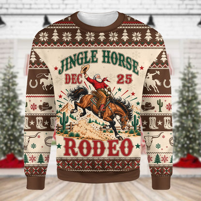 Front detail of the western Christmas ugly sweater